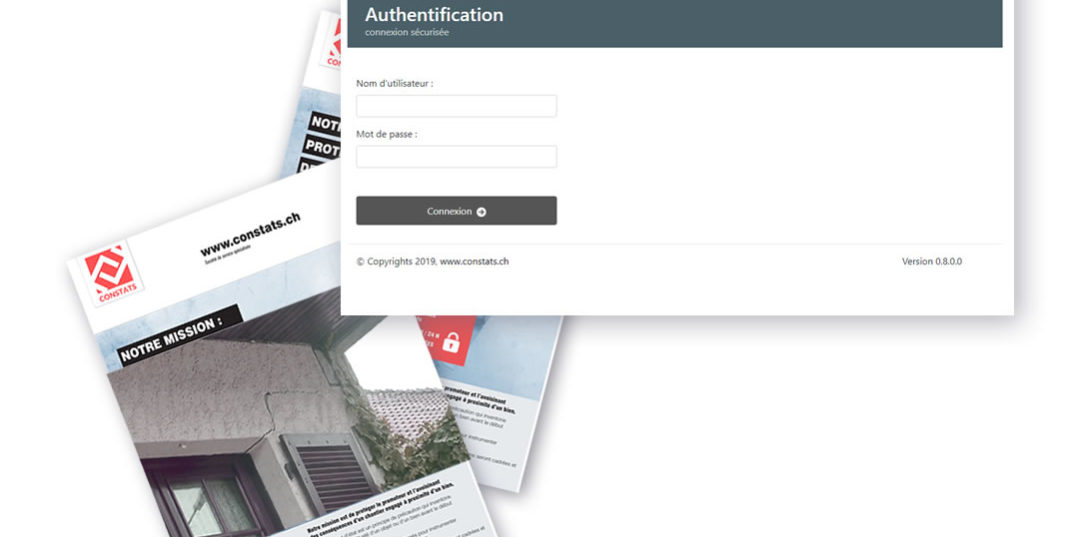 Rapport de constats et login de la page sécurisée